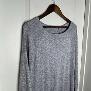 Athleta Heather Gray Marled Long Sleeve Raglan Casual Pullover Top Women